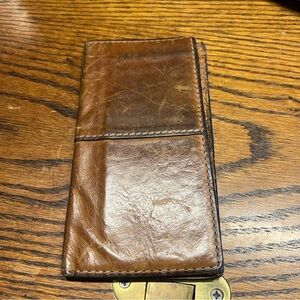 Fossil Brown Leather Key & Card Holder